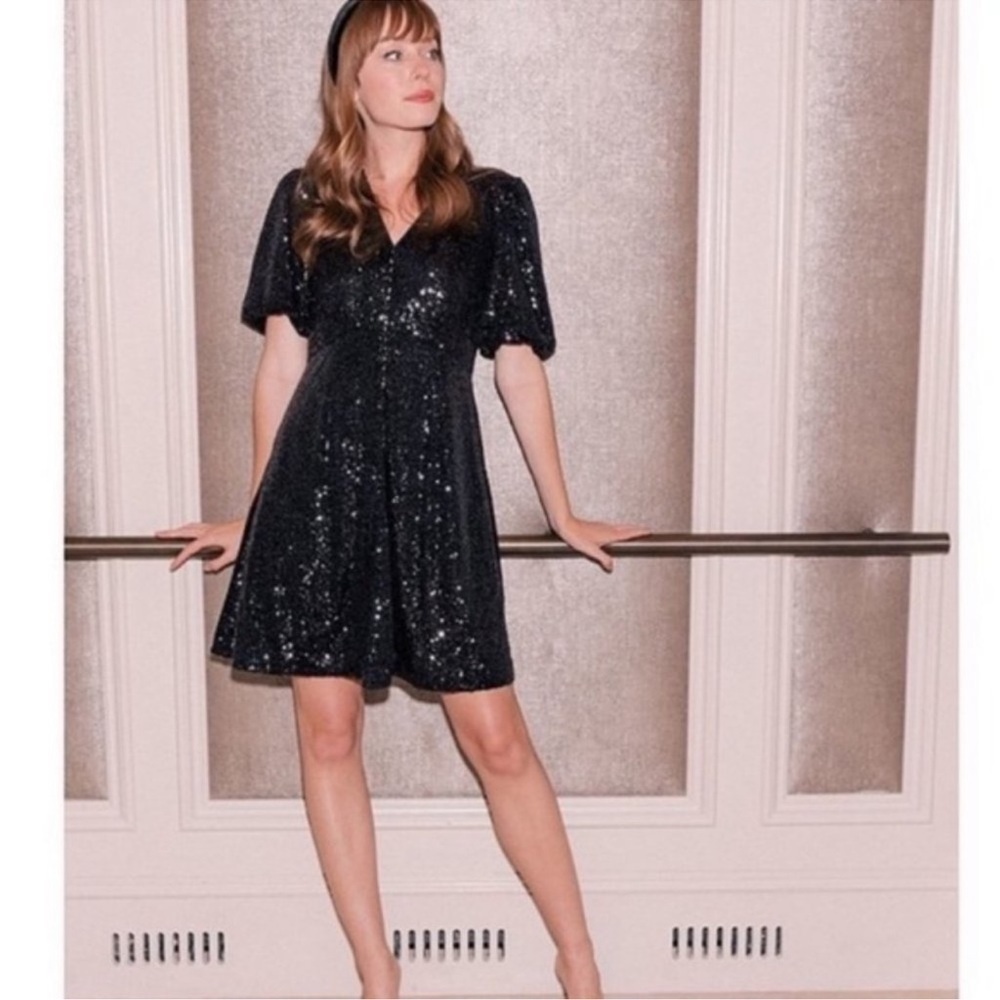 Gal Meets Glam Farris Sequin Fit & Flare Dress